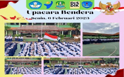 Upacara Bendera Hari Senin 6 Februari 2023 dengan petugas upacara kelas 8.G
