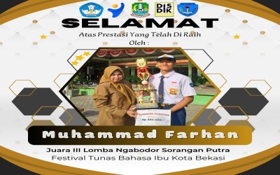 Selamat atas prestasi yang telah diraih lomba ngebodor juara III di kota Bekasi
